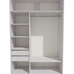 Шкаф-купе 1700 серии SILVER S1+S1+B2+PL2 (2 ящика+1 штанга+1 полка) профиль «Серебро» в Заречном - zarechnyy.mebel24.online | фото 2