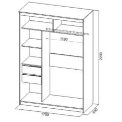 Шкаф-купе №19 Серия 3 Инфинити с зеркалами (1700) Ясень Анкор светлый в Заречном - zarechnyy.mebel24.online | фото 6