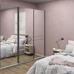 Шкаф-купе 2100 серии SOFT D4+D4+D4+B22+PL1 (по 2 ящика лев/прав+1штанга) профиль «Графит» в Заречном - zarechnyy.mebel24.online | фото