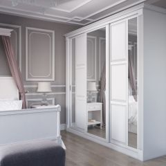 Шкаф-купе 2150 серии NEW CLASSIC K6Z+K1+K6+B22+PL2(по 2 ящика лев/прав+1 штанга+1 полка) профиль «Капучино» в Заречном - zarechnyy.mebel24.online | фото