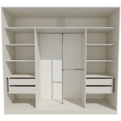 Шкаф-купе 2450 серии NEW CLASSIC K4+K4+K4+B22+PL4 (по 2 ящика лев/прав+F обр.штанга) профиль «Капучино» в Заречном - zarechnyy.mebel24.online | фото 2