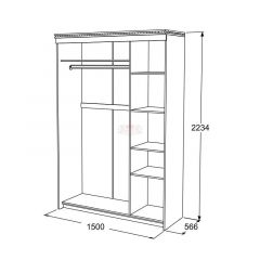 Шкаф-купе 3-х дверный Ольга-13 (1500) в Заречном - zarechnyy.mebel24.online | фото 2