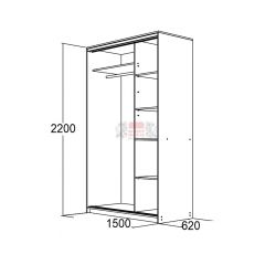МИРАЖ 15.1 (620) Шкаф для платья и белья в Заречном - zarechnyy.mebel24.online | фото 2