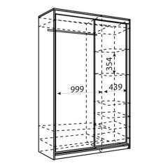 Шкаф-купе Рене 1500 вариант 7 (Тройной ЛДСП/Тройной ЛДСП) в Заречном - zarechnyy.mebel24.online | фото 2