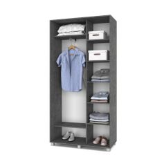 РОЛАНД Шкаф-купе с зеркалами Камень темный (450*1100) Р413 в Заречном - zarechnyy.mebel24.online | фото 3