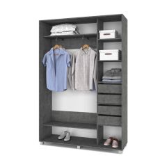 РОЛАНД Шкаф-купе с зеркалами Камень темный (450*1100) Р413 в Заречном - zarechnyy.mebel24.online | фото 5