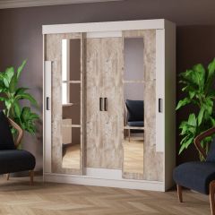 Шкаф-купе ТВИСТ Белый/Дуб юкон в Заречном - zarechnyy.mebel24.online | фото