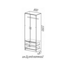 Шкаф платяной Дуэт с ящиками (Ясень шимо темный/светлый) в Заречном - zarechnyy.mebel24.online | фото 2