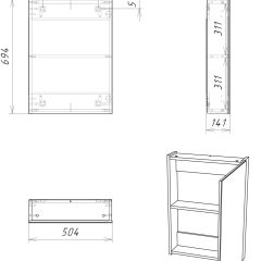 Шкаф-зеркало Мечта 50 Дуб сонома АЙСБЕРГ (DM2318HZ) в Заречном - zarechnyy.mebel24.online | фото 7