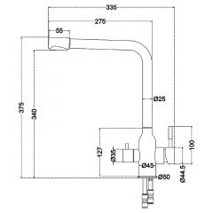 Смеситель д/кухни MELANA-F610304 Stello нерж.сталь, с переключателем на фильтр, однорычажный, сатин в Заречном - zarechnyy.mebel24.online | фото 4