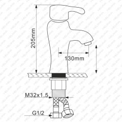 Смеситель д/ум MLN-F-002CBK керамический (Черный) в Заречном - zarechnyy.mebel24.online | фото 2