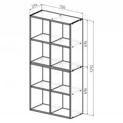 Стеллаж 8 секций (дуб сонома) в Заречном - zarechnyy.mebel24.online | фото 2