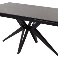 Стол FORIO 160 MATT BLACK MARBLE SOLID CERAMIC / BLACK, ®DISAUR в Заречном - zarechnyy.mebel24.online | фото