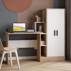 Стол компьютерный СКМ-1 ЛДСП Белый/Дуб сонома в Заречном - zarechnyy.mebel24.online | фото