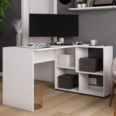 Стол компьютерный угловой СКМУ-4 Белый в Заречном - zarechnyy.mebel24.online | фото