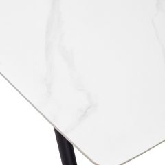 Стол RIVOLI 140 MATT WHITE MARBLE SOLID CERAMIC / BLACK, ®DISAUR в Заречном - zarechnyy.mebel24.online | фото 9