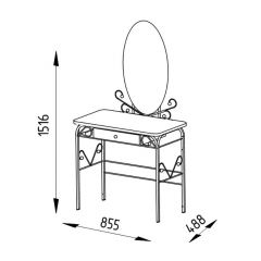 Столик дамский с ящиком ЛДСП орех/черный в Заречном - zarechnyy.mebel24.online | фото 2