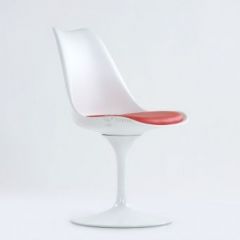Стул Barneo N-8 Tulip style белый с красной подушкой в Заречном - zarechnyy.mebel24.online | фото 3