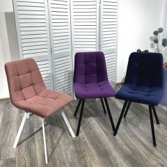 Стул CHILLI-Q SQUARE розовый #15, велюр / белый каркас, 4 шт./1 к, М-City в Заречном - zarechnyy.mebel24.online | фото 5
