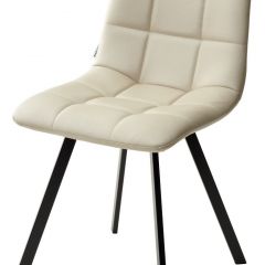 Стул CHILLI SQUARE HK017-02 серо-бежевый, PU/ черный каркас М-City в Заречном - zarechnyy.mebel24.online | фото