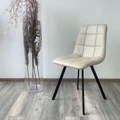 Стул CHILLI SQUARE HK017-02 серо-бежевый, PU/ черный каркас М-City в Заречном - zarechnyy.mebel24.online | фото 2