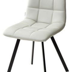 Стул CHILLI SQUARE HK017-03 светло-серый, PU/ черный каркас М-City в Заречном - zarechnyy.mebel24.online | фото