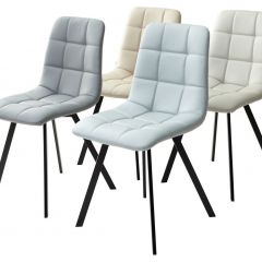 Стул CHILLI SQUARE HK017-03 светло-серый, PU/ черный каркас М-City в Заречном - zarechnyy.mebel24.online | фото 2