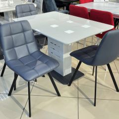 Стул CHILLI SQUARE HK017-09 серо-черничный, PU/ черный каркас М-City в Заречном - zarechnyy.mebel24.online | фото 6