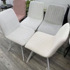 Стул ELVIS WZ2042-18 белая галька фактурный велюр / белый каркас М-City в Заречном - zarechnyy.mebel24.online | фото 6