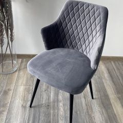 Стул HERMAN 360 град. СЕРЫЙ #27, велюр / черный каркас М-City в Заречном - zarechnyy.mebel24.online | фото