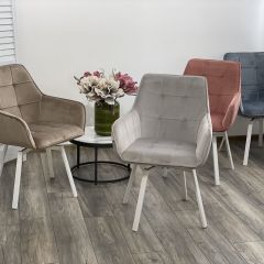 Стул MAVERICK 360 град. поворот. BLUVEL-40 BEIGE/ белый каркас, М-City в Заречном - zarechnyy.mebel24.online | фото 3