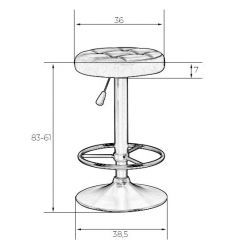 Табурет барный DOBRIN BRUNO LM-5008 (бело-чёрный) в Заречном - zarechnyy.mebel24.online | фото 2