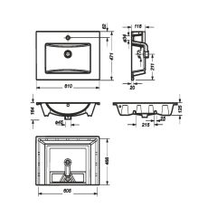 Умывальник мебельный "Quadro 60" Sanita Luxe в Заречном - zarechnyy.mebel24.online | фото 4
