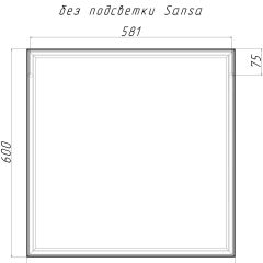 Зеркало Corsica 600х600 black без подсветки Sansa (SB1064Z) в Заречном - zarechnyy.mebel24.online | фото 4