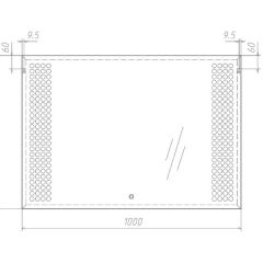 Зеркало Cosmo 100 alum с подсветкой Sansa (SC1004Z) в Заречном - zarechnyy.mebel24.online | фото 7