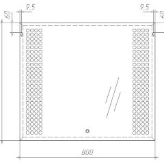 Зеркало Cosmo 80 alum с подсветкой Sansa (SC1002Z) в Заречном - zarechnyy.mebel24.online | фото 2