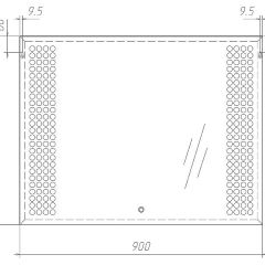 Зеркало Cosmo 90 alum с подсветкой Sansa (SC1003Z) в Заречном - zarechnyy.mebel24.online | фото 2