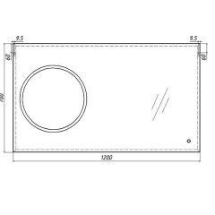 Зеркало Eclipse 120 black с подсветкой Sansa (SE1033Z) в Заречном - zarechnyy.mebel24.online | фото 8