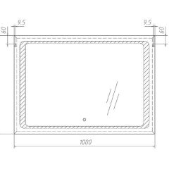 Зеркало Galaxy 100 black с подсветкой Sansa (SG1057Z) в Заречном - zarechnyy.mebel24.online | фото 6