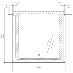 Зеркало Galaxy 70 alum с подсветкой Sansa (SG1005Z) в Заречном - zarechnyy.mebel24.online | фото 6