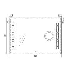 Зеркало Quadro 100 alum (линза) с подсветкой Sansa (SQL1030Z) в Заречном - zarechnyy.mebel24.online | фото 8