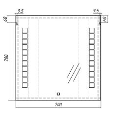 Зеркало Quadro 70 alum с подсветкой Sansa (SQ1016Z) в Заречном - zarechnyy.mebel24.online | фото 6