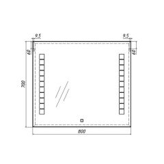 Зеркало Quadro 80 alum с подсветкой Sansa (SQ1017Z) в Заречном - zarechnyy.mebel24.online | фото 7