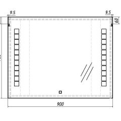 Зеркало Quadro 90 alum с подсветкой Sansa (SQ1018Z) в Заречном - zarechnyy.mebel24.online | фото 7