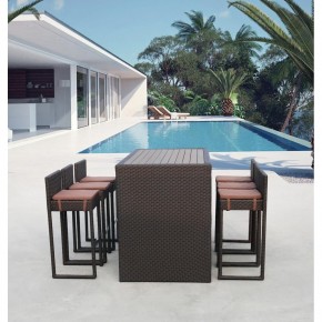 Барный комплект плетеной мебели T390AD/Y390A-W63_6Pcs Brown в Заречном - zarechnyy.mebel24.online | фото 1