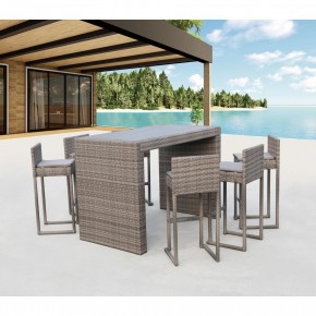 Барный комплект плетеной мебели T390GD/Y390G-W78_6Pcs Grey в Заречном - zarechnyy.mebel24.online | фото 1