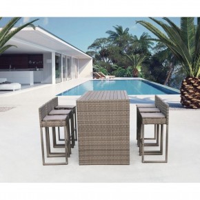 Барный комплект плетеной мебели T390GD/Y390G-W78_6Pcs Grey в Заречном - zarechnyy.mebel24.online | фото 2