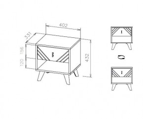 БАЙКАЛ Тумба прикроватная (Графит/Дуб золотой) в Заречном - zarechnyy.mebel24.online | фото 3
