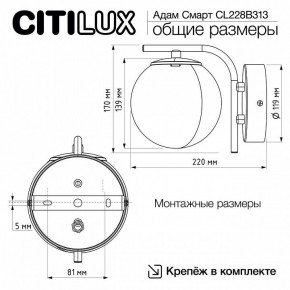 Бра Citilux Адам Смарт CL228B313 в Заречном - zarechnyy.mebel24.online | фото 8