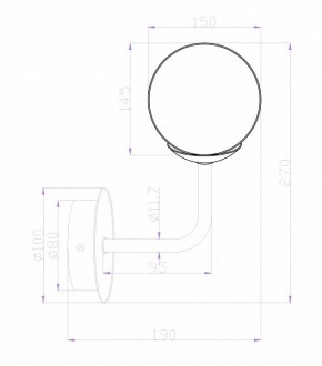 Бра Maytoni Erich MOD221-WL-01-G в Заречном - zarechnyy.mebel24.online | фото 2